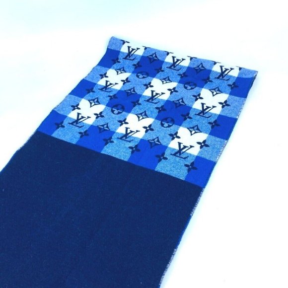 LOUIS VUITTON Echarpes Monogram Check Block fringe Scarf - Picture 5 of 9